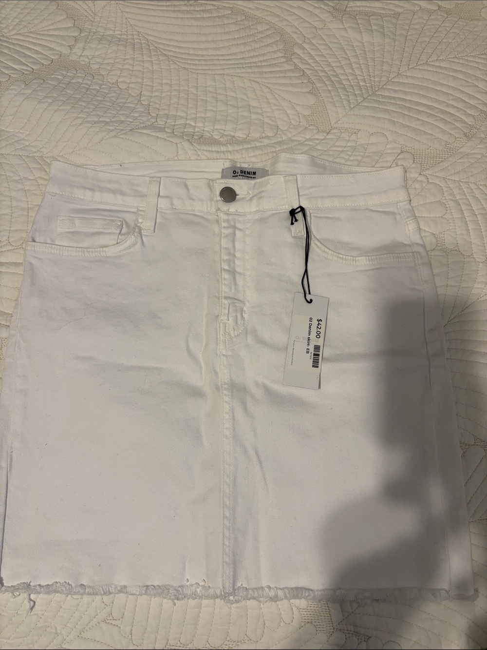 O. Denim White Mini Denim Skirt